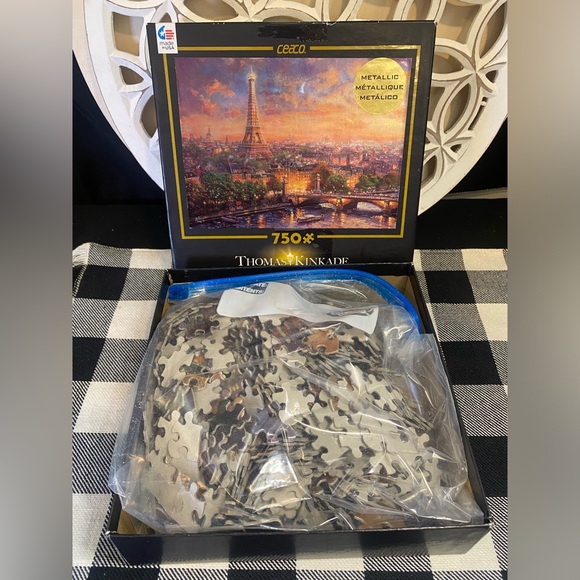 Thomas Kinkade Metallic Parisian Evening Puzzle Painter Of Life Special Edition - Picture 3 of 3